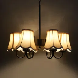 Devansh Off White & Black Iron Quirky Ceiling Lamp-6