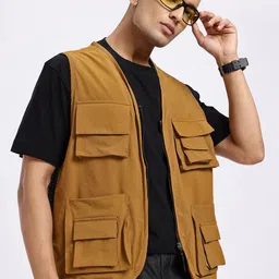 glitchez Urban Utility Colorblock Mesh Gilet Jacket-picture-50