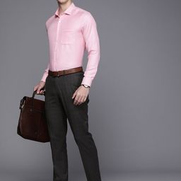 Louis Philippe Men Checked Slim Fit Mid-Rise Formal Trousers-image-98