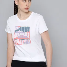 Puma Brand Logo Printed Pure Cotton T-shirt-picture-31