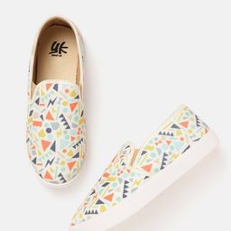 YK Girls Multicoloured Printed Slip-On Sneakers-image-7