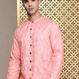 House of Pataudi Embellished Sequined Rozana Kurta-image-36