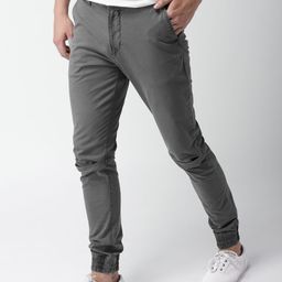Mast & Harbour Men Grey Slim Fit Solid Sustainable Joggers-image-31