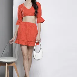 Boohoo Schiffli Embroidered Open Back Pure Cotton Co-Ords-picture-16