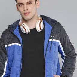 Slazenger Men Blue & Black Colourblocked Sporty Jacket-picture-22