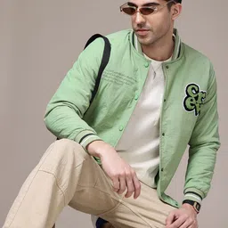 The Roadster Life Co. Stand Collar Embroidered Detail Bomber Jacket-picture-53