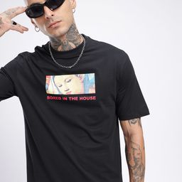 glitchez Boredom Vibes Printed Oversized T-shirt-image-23