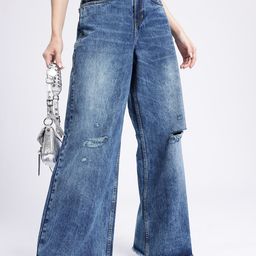glitchez Women Downtown Chic Relaxed Fit High-Rise Ripped Jeans-image-40