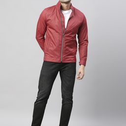 Dennis Lingo Men Maroon Lightweight Bomber Jacket-image-63