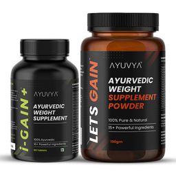 Ayuvya i-Gain+ - 90 Tablets With Lets Gain Weight Powder - 100 gm-23