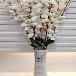 ARTSY White & Green Cherry Blossom Artificial Flower-21