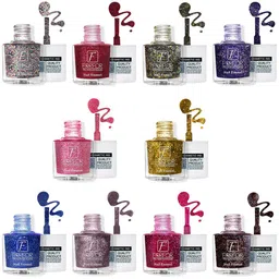 FORFOR High Shine Set Of 10 Glitter Nail Polish-5ml Each - 89-90-91-92-93-94-95-96-97-99-18