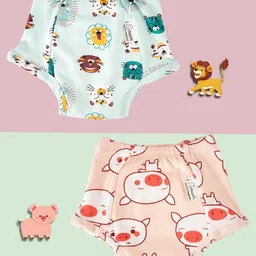 Snugkins Infants Kids Pack Of 2 Printed Pure Cotton Briefs SK5-PIG-LION-SIZE-0-Pack-of-2-14