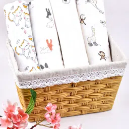 Moms Home Infants Set of 4 Printed Organic Cotton Supersoft Baby Muslin Swaddles-19