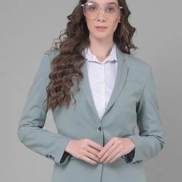 Crimsoune Club Sage Green Slim Fit Blazer-image-82