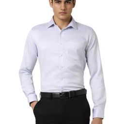 Van Heusen White Cotton Slim fit Polka Dot Shirt-picture-18