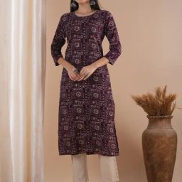 Fashor Purple Rayon Printed Kurta-image-62
