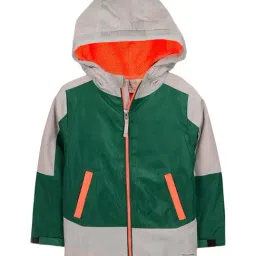 Cherry Crumble By Nitt Hyman Kids Green & Grey Color Block Pattern Jacket-image-71