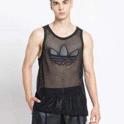 Adidas Originals Black Regular Fit Logo Printed Tank Tee-image-64