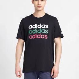 Adidas Black Cotton Regular Fit Printed Sports T-Shirt-picture-46
