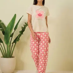 Sweet Dreams White Printed Pyjama Set-image-81