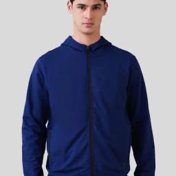 Park Avenue Blue Slim Fit Hooded Sweatshirt-picture-47