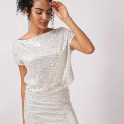 Globus Silver Regular fit Embellished Top-image-20