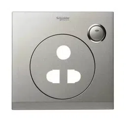 Schneider Electric ULTI Impress Socket Cover Plate 6-16 Amp Polycarbonate Brushed Silver, UC15/616XBS-43
