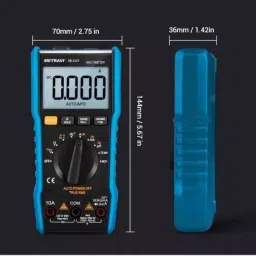 Metravi Digital TRMS Multimeter Backlit LCD Display Blue & Black, XB-33CF image 3