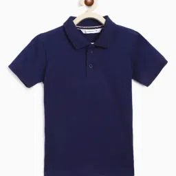 Campana Kids Blue Solid Polo T-Shirt-image-25