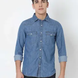 Spykar Blue Regular Fit Shirt-picture-37