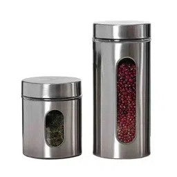 Femora Clear Glass & Steel Storage Jars (700 ml & 1300 ml) - Set of 2-18
