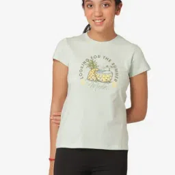 Mode by Red Tape Kids Pastel Green Printed Top-image-75