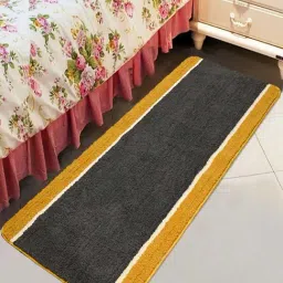 Saral Home Grey & Gold Microfibre Runner - Set of 1-image-17