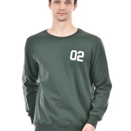 Integriti Military Green Regular Fit Printed Sweatshirt-image-67