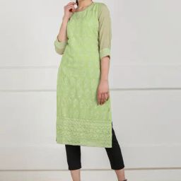 SWAGG INDIA Green Embroidered Straight Kurta-picture-42