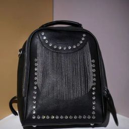 HauteSauce Black Large Leather Mini Backpack-40