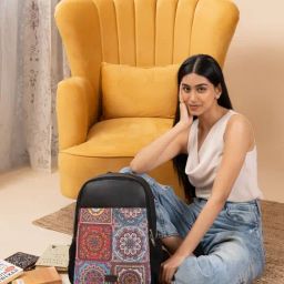 Zouk Statement Mughal Art Multicolor Jute Printed Laptop Backpack - 16.9 Ltrs-20