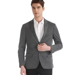 AD by Arvind Charcoal Textured Blazer-image-2