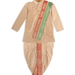 VASTRAMAY SISHU Rose Gold & Red Cotton Straight Fit Kurta Set-image-70