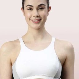 Enamor White Scoop Neck Sports Bra-image-28