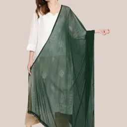 Dupatta Bazaar Bottle Green Dupatta-picture-22