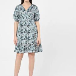 Vero Moda Blue Printed Fit & Flare Dress-image-55