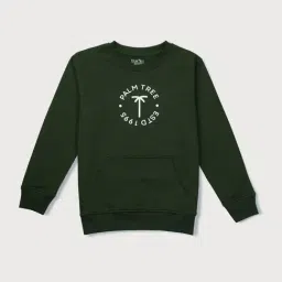 Palm Tree Kids Green Regular Fit Full Sleeves Sweatshirt-image-41