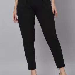 NEUDIS Black Regular Fit Mid Rise Trousers-image-26