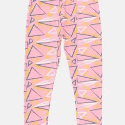 Kiddopanti Kids Baby Pink & Blue Printed Leggings-picture-29