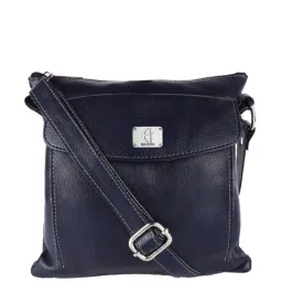 HiLEDER Navy Solid Medium Cross Body Bag-12
