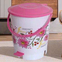 Kuber Industries White & Blue 2 Pieces Pedal Dustbins - 10 L Each-13