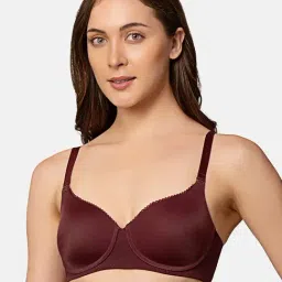 Triumph Maroon Half Coverage T-Shirt Bra-image-76