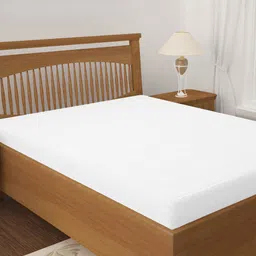 BIANCA Unisex White Solid 100% Waterproof Single Mattress Protector With Elastic Edges-image-17